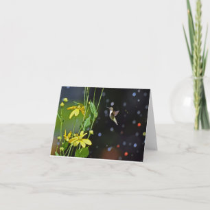 Remerciements Carte de voeux blanche pour colibri