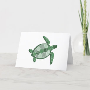 Remerciements Carte de voeux blanche pour la tortue de mer tirée