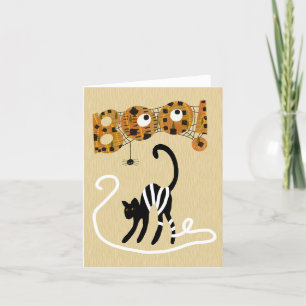 Remerciements Carte de voeux BLANK Chat Noir Halloween
