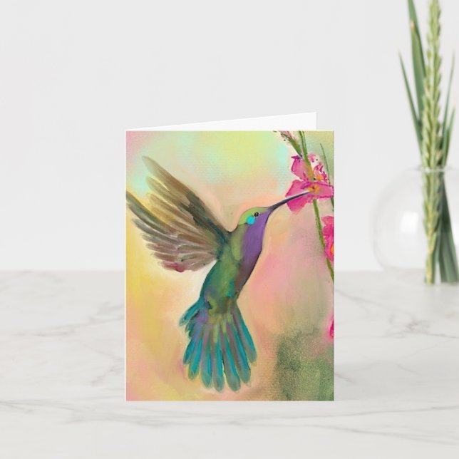 Remerciements Carte de voeux BLANK Hummingbird (Devant)