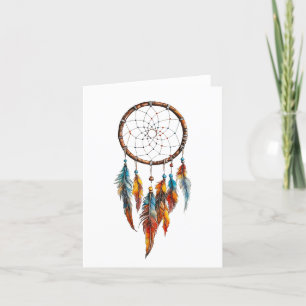 Remerciements Carte de voeux Bohemian Feather Dreamcatcher