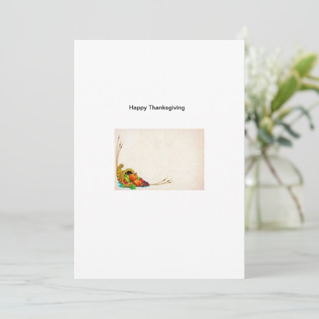 Remerciements Carte de voeux bon thanksgiving (Debout devant)