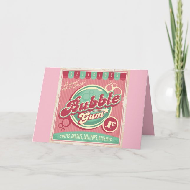 Remerciements Carte de vœux Bubble Gum (vierge) (Devant)
