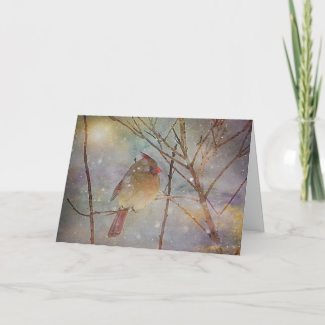 Remerciements Carte de voeux Cardinal de vacances (Devant)