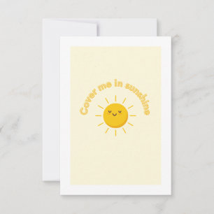 Remerciements Carte de vœux, carte couvre-moi de soleil, mignonn