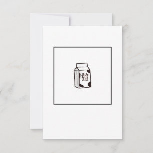 Remerciements Carte de vœux, carte de lait de vache, carte amusa