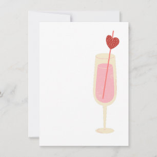 Remerciements Carte de voeux Champagne love verre