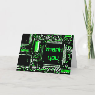 Remerciements Carte de voeux Circuit Green 2 "Merci"