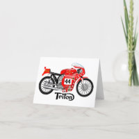Carte de voeux classique Triton moto.