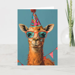 Remerciements Carte de voeux cool Party Llama