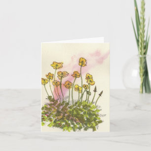 Remerciements Carte de vœux Coquelicot sauvage jaune