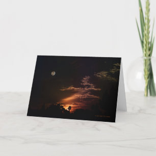 Remerciements Carte de voeux "Coucher de soleil sur une lune"