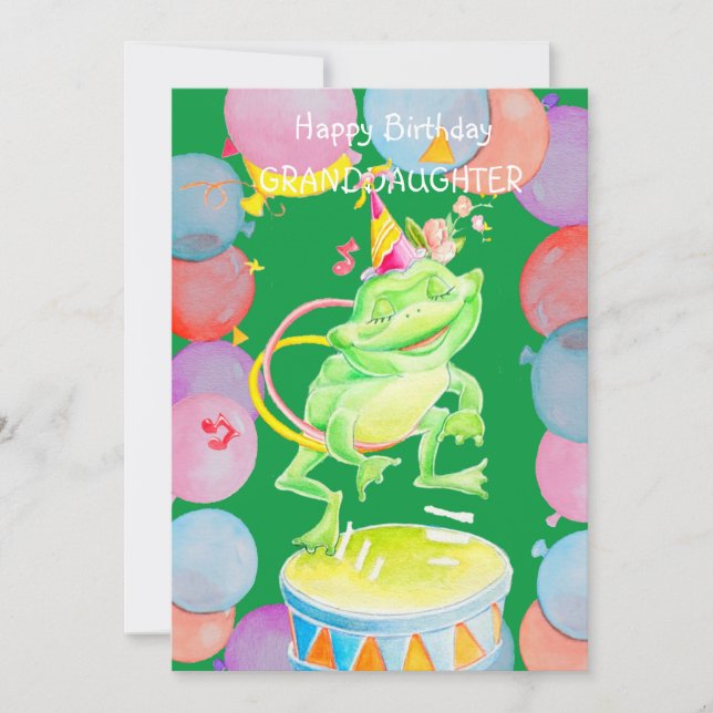 Remerciements Carte de voeux d'anniversaire de la petite-fille. (Devant)