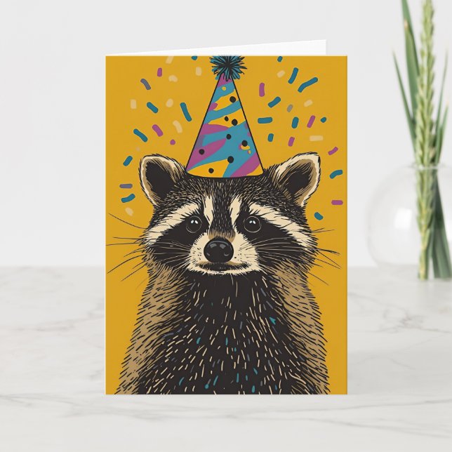 Remerciements Carte de voeux d'anniversaire du Raccoon (Devant)