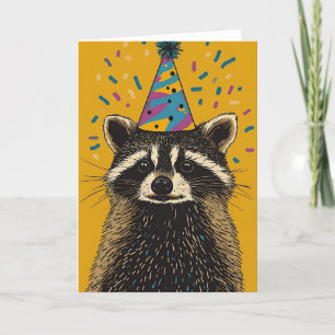 Remerciements Carte de voeux d'anniversaire du Raccoon