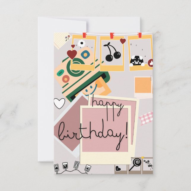 Remerciements carte de voeux d'anniversaire heureuse (Devant)