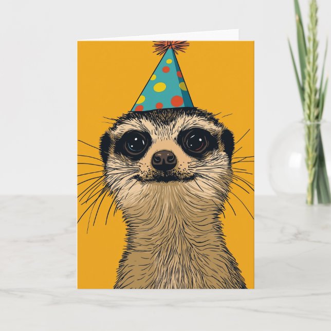 Remerciements Carte de voeux d'anniversaire Meerkat (Devant)