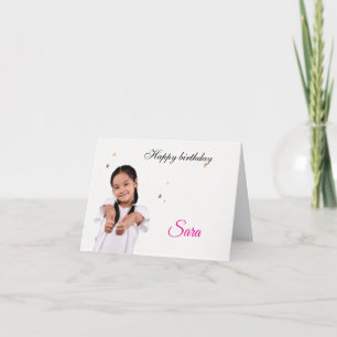 Remerciements Carte de vœux d'anniversaire moderne simple avec p