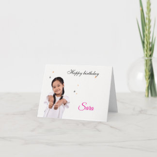 Remerciements Carte de vœux d'anniversaire moderne simple avec p