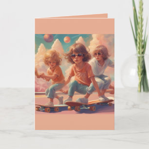 Remerciements Carte de vœux d'anniversaire pour enfants avec ska