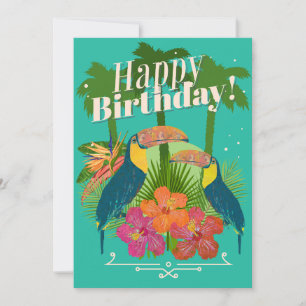 Remerciements Carte de voeux d'anniversaire pour les Toucans tro