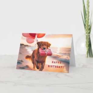 Remerciements Carte de vœux d'anniversaire pour Retriever doré r