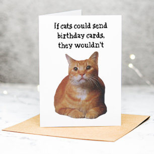 Remerciements Carte de vœux d'anniversaire pour un chat drôle