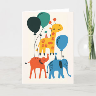 Remerciements Carte de voeux de célébration animale joueuse