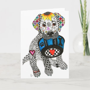 Remerciements Carte de voeux de chien du Labrador mou et coloré