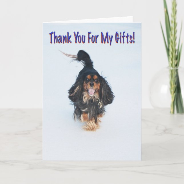 Remerciements Carte de vœux de chien pour mes cadeaux (Devant)