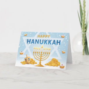 Remerciements Carte de vœux de Hanukkah avec bénédictions de la