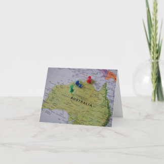 Remerciements Carte de vœux de la carte d'Australie 