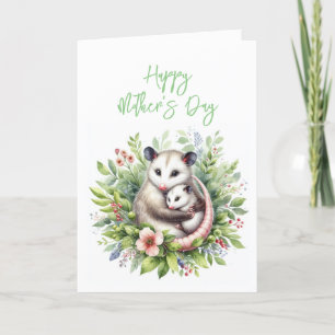 Remerciements Carte de vœux de la fête des mères pour possum