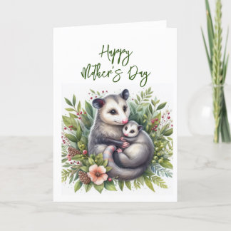 Remerciements Carte de vœux de la fête des mères pour un possum
