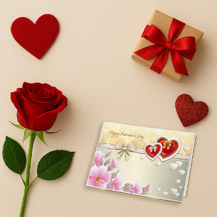 Remerciements Carte de vœux de la Saint-Valentin au cœur rouge r