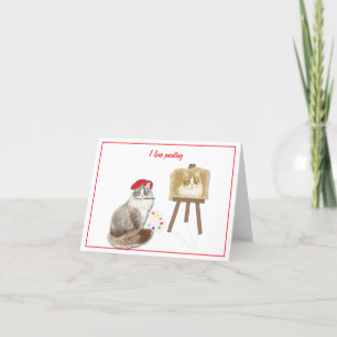 Remerciements Carte de voeux de l'artiste de chat français vierg