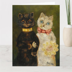 REMERCIEMENTS CARTE DE VŒUX DE MARIAGE DE STYLE RÉTRO POUR CHAT