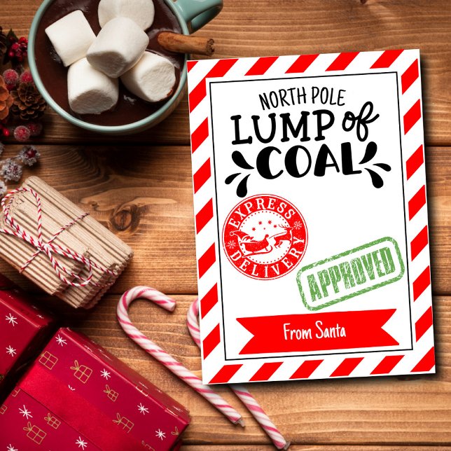Remerciements Carte de voeux de Noël amusante Lump Coal (Créateur téléchargé)