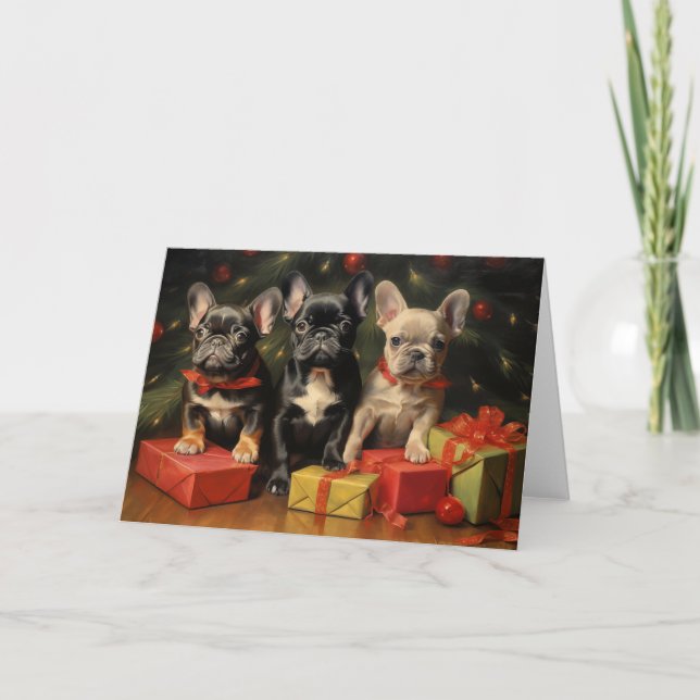 Remerciements Carte de voeux de Noël Bulldog 2 (Devant)