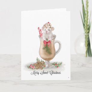Remerciements Carte de voeux de Noël de cacao chaud vintage mode