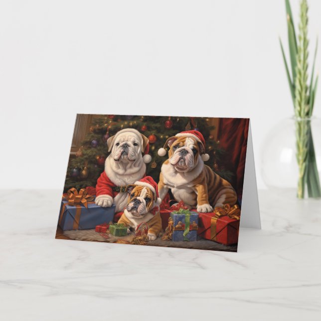 Remerciements Carte de voeux de Noël du Père Noël Bulldogs (Devant)