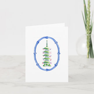 Remerciements Carte de vœux de Noël en forme d'arbre avec pagode