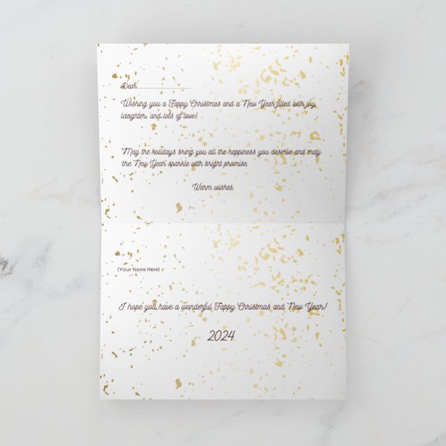 Remerciements Carte de voeux de Noël et Nouvel An repliée 2023-2 (Intérieur)