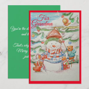 Remerciements Carte de voeux de Noël grand-mère