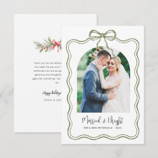Remerciements Carte de vœux de Noël Married & Bright pour le pre