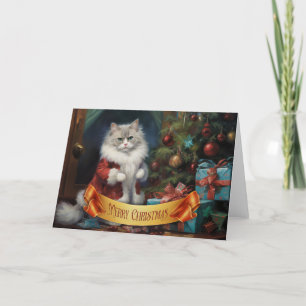 Remerciements Carte de voeux de Noël pour chat Ragdoll