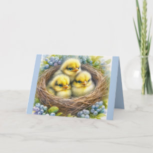 Remerciements Carte de voeux de Pâques Springtime avec bébés pou