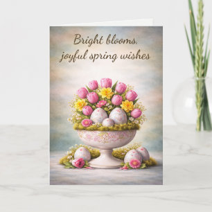 Remerciements Carte de vœux de Pâques Tulipes Floral Printemps
