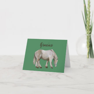 Remerciements Carte de vœux de remerciement Cheval Pâturant