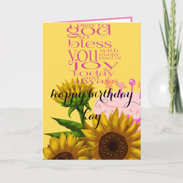 Remerciements carte de voeux de tournesol d'anniversaire (Devant)